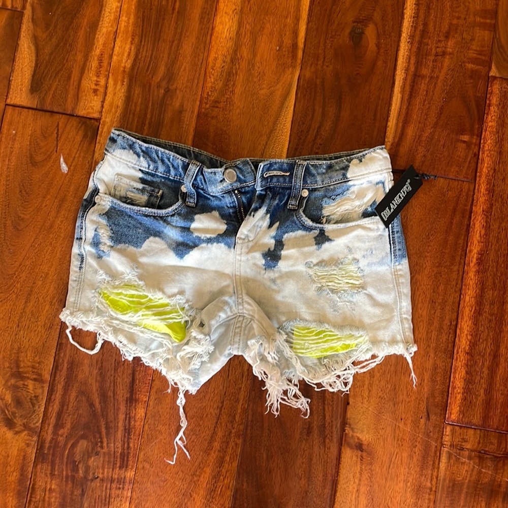 Blank NYC Acid Washed Denim Shorts